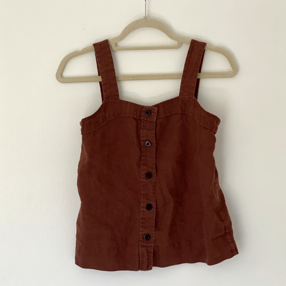Linen Button Up Tank Top - image 1